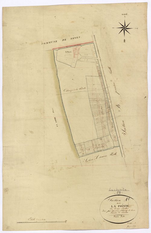 La Charité-sur-Loire, cadastre ancien : plan parcellaire de la section A dite de la Pointe, feuille 1