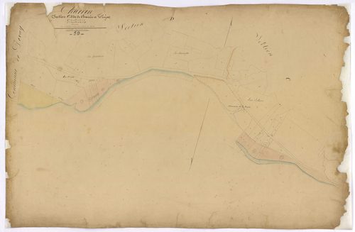 Charrin, cadastre ancien : plan parcellaire de la section C, feuille 4 et de la section D, feuille 2, annexe
