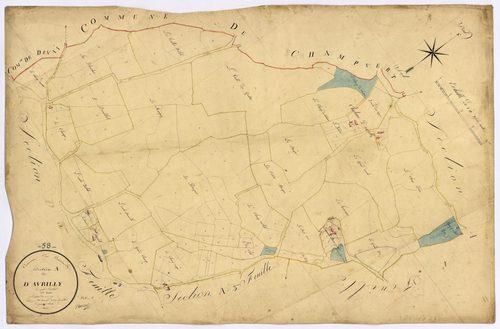Charrin, cadastre ancien : plan parcellaire de la section A dite d'Avrilly, feuille 2