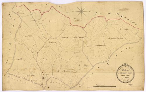 Charrin, cadastre ancien : plan parcellaire de la section C dite de Charrin à Tinjat, feuille 1