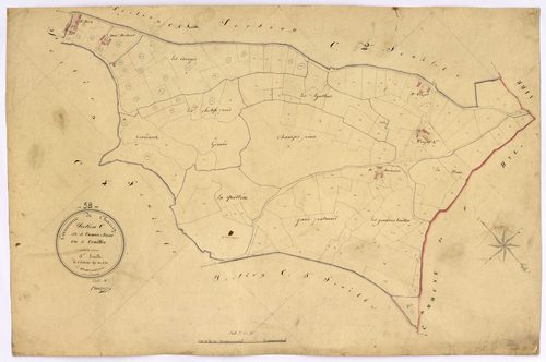 Charrin, cadastre ancien : plan parcellaire de la section C dite de Charrin à Tinjat, feuille 3