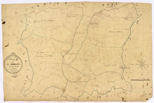 Charrin, cadastre ancien : plan parcellaire de la section D dite des Arbelats, feuille 3