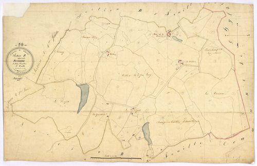 Charrin, cadastre ancien : plan parcellaire de la section B dite de la Bussière, feuille 2