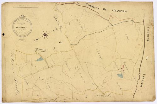 Charrin, cadastre ancien : plan parcellaire de la section A dite d'Avrilly, feuille 1