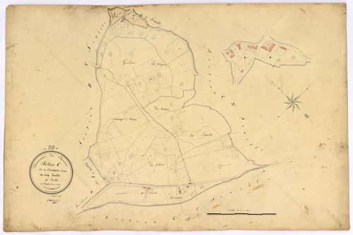 Charrin, cadastre ancien : plan parcellaire de la section C dite de Charrin à Tinjat, feuille 4