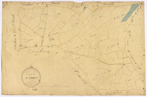 Charrin, cadastre ancien : plan parcellaire de la section A dite d'Avrilly, feuille 3