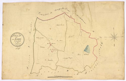 Charrin, cadastre ancien : plan parcellaire de la section B dite de la Bussière, feuille 1