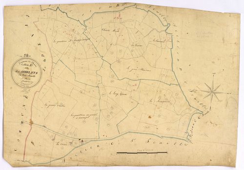 Charrin, cadastre ancien : plan parcellaire de la section D dite des Arbelats, feuille 2