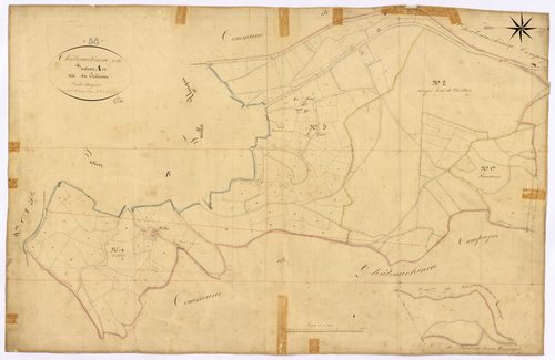 Château-Chinon Ville, cadastre ancien : plan parcellaire de la section A dite du Château