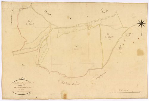 Château-Chinon Ville, cadastre ancien : plan parcellaire de la section C dite de la Croix de Mission, feuille 3
