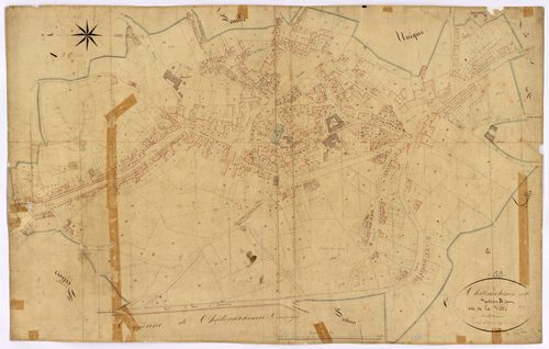 Château-Chinon Ville, cadastre ancien : plan parcellaire de la section B dite de la Ville