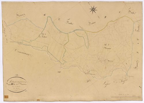 Château-Chinon Campagne, cadastre ancien : plan parcellaire de la section H dite de Vaucoret, feuille 1