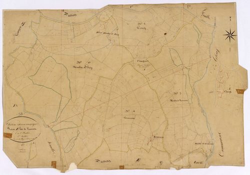 Château-Chinon Campagne, cadastre ancien : plan parcellaire de la section E dite de Vermenou, feuille 1