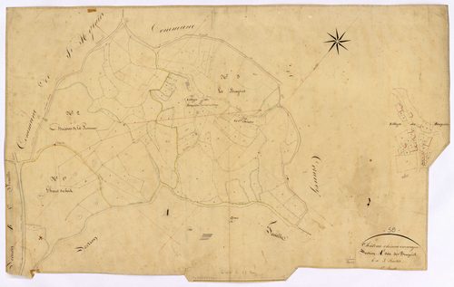 Château-Chinon Campagne, cadastre ancien : plan parcellaire de la section A dite des Bruyères, feuille 1