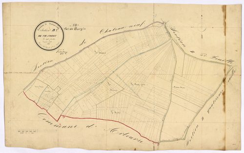 Châteauneuf-Val-de-Bargis, cadastre ancien : plan parcellaire de la section B dite de Chamery, feuille 5