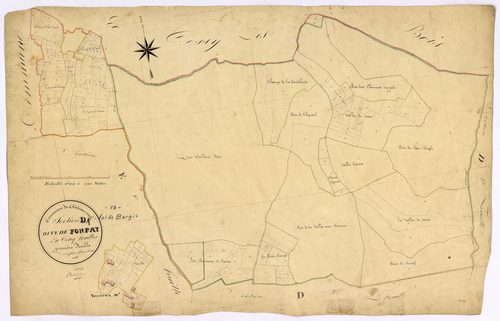 Châteauneuf-Val-de-Bargis, cadastre ancien : plan parcellaire de la section D dite de Fonfaye, feuille 1