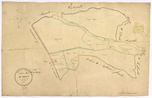 Châteauneuf-Val-de-Bargis, cadastre ancien : plan parcellaire de la section E dite du Mont, feuille 3