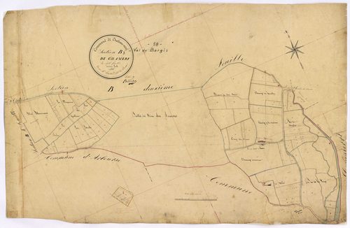Châteauneuf-Val-de-Bargis, cadastre ancien : plan parcellaire de la section B dite de Chamery, feuille 3