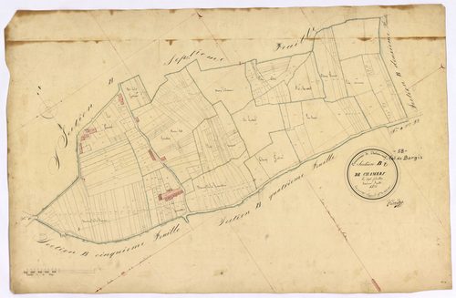 Châteauneuf-Val-de-Bargis, cadastre ancien : plan parcellaire de la section B dite de Chamery, feuille 6