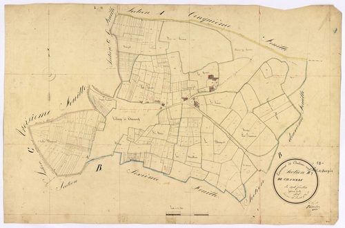 Châteauneuf-Val-de-Bargis, cadastre ancien : plan parcellaire de la section B dite de Chamery, feuille 7