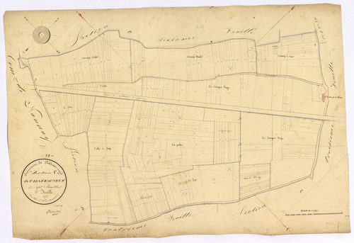 Châteauneuf-Val-de-Bargis, cadastre ancien : plan parcellaire de la section C dite du Bourg, feuille 5