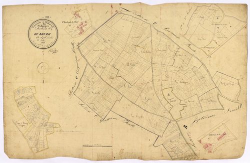 Châteauneuf-Val-de-Bargis, cadastre ancien : plan parcellaire de la section C dite du Bourg, feuille 3