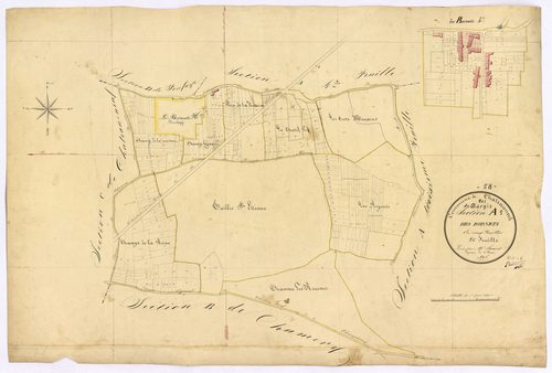 Châteauneuf-Val-de-Bargis, cadastre ancien : plan parcellaire de la section A dite des Bornets, feuille 5