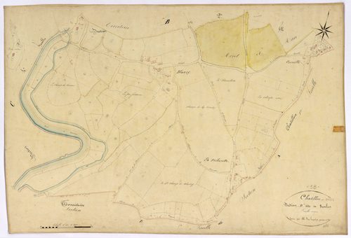 Châtillon-en-Bazois, cadastre ancien : plan parcellaire de la section D dite de Semlin