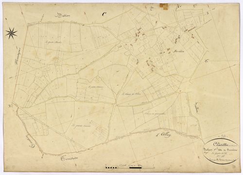 Châtillon-en-Bazois, cadastre ancien : plan parcellaire de la section C dite de Bernière, feuille 3