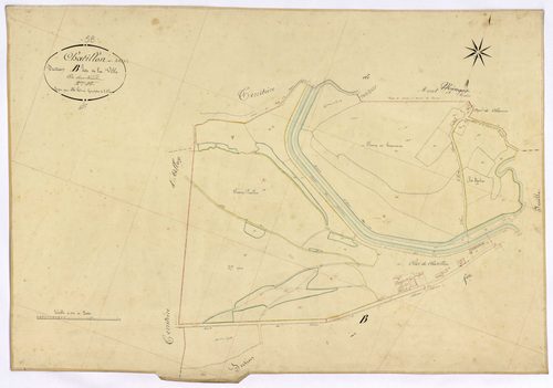 Châtillon-en-Bazois, cadastre ancien : plan parcellaire de la section B dite de la Ville, feuille 2