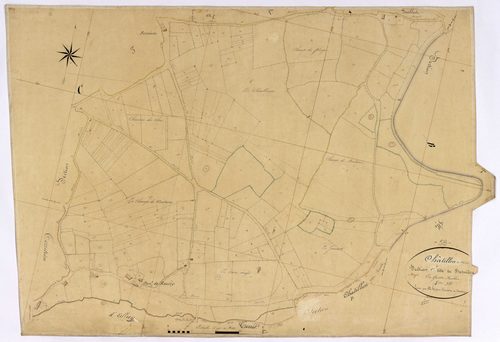 Châtillon-en-Bazois, cadastre ancien : plan parcellaire de la section C dite de Bernière, feuille 4