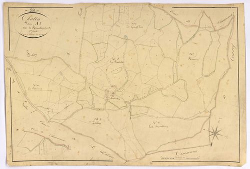 Châtin, cadastre ancien : plan parcellaire de la section A dite de Remoillon, feuille 2