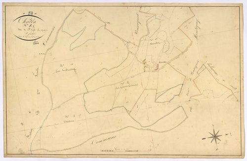 Châtin, cadastre ancien : plan parcellaire de la section B dite de Saint-Git, feuille 1