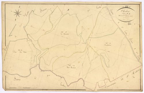 Châtin, cadastre ancien : plan parcellaire de la section B dite de Saint-Git, feuille 4