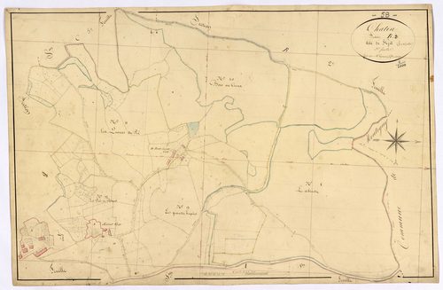 Châtin, cadastre ancien : plan parcellaire de la section B dite de Saint-Git, feuille 3