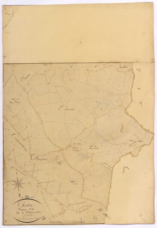 Châtin, cadastre ancien : plan parcellaire de la section C dite de Châtin, feuille 3