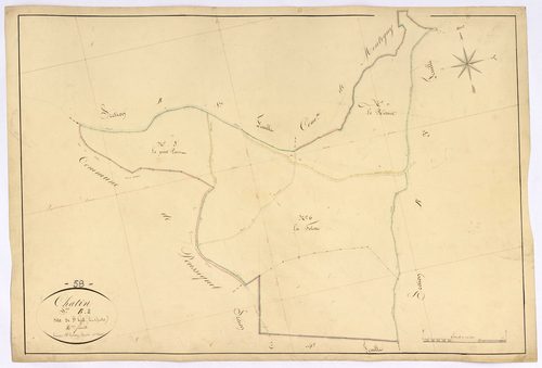 Châtin, cadastre ancien : plan parcellaire de la section B dite de Saint-Git, feuille 2