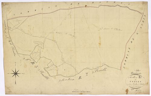 Chaulgnes, cadastre ancien : plan parcellaire de la section B dite des Usages, feuille 1