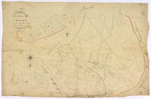 Chaulgnes, cadastre ancien : plan parcellaire de la section D dite de Châlon, feuille 2