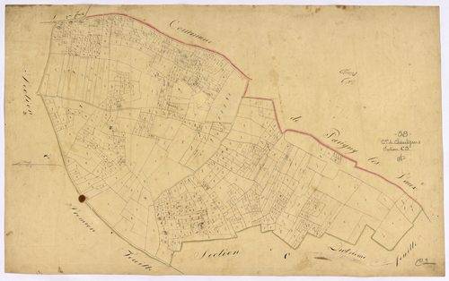 Chaulgnes, cadastre ancien : plan parcellaire de la section C dite de Chaulgnes, feuille 3