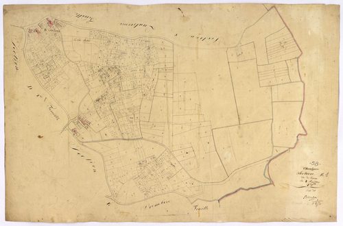 Chaulgnes, cadastre ancien : plan parcellaire de la section E dite du Chazeau, feuille 1