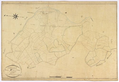 Chaumard, cadastre ancien : plan parcellaire de la section D dite de Visingy, feuille 1