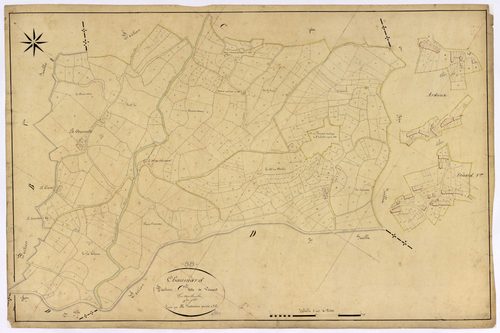 Chaumard, cadastre ancien : plan parcellaire de la section C dite de Vouard, feuille 2
