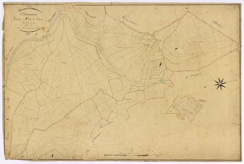 Chaumard, cadastre ancien : plan parcellaire de la section A dite de Blaizy, feuille 1