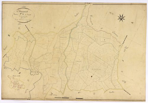 Chaumard, cadastre ancien : plan parcellaire de la section C dite de Vouard, feuille 1