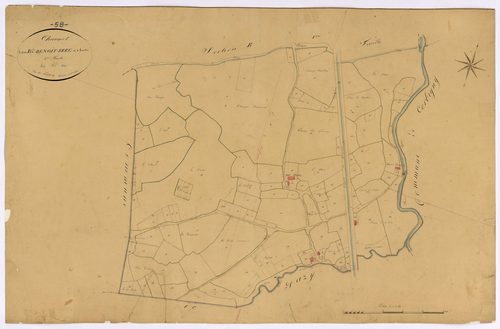 Chaumot, cadastre ancien : plan parcellaire de la section B dite de Benoit-Berg, feuille 2