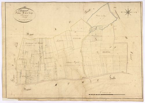 Chazeuil, cadastre ancien : plan parcellaire de la section A dite de Rougefer, feuille 3
