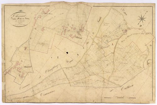 Chazeuil, cadastre ancien : plan parcellaire de la section B dite du Bourg, feuille 2