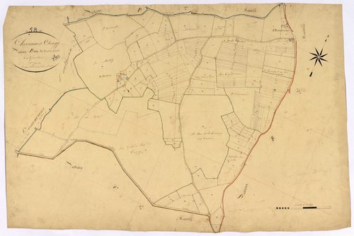 Chevannes-Changy, cadastre ancien : plan parcellaire de la section D dite du Moulin Cassiot, feuille 2