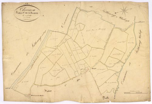 Chevenon, cadastre ancien : plan parcellaire de la section C dite de Jaugenay, feuille 4